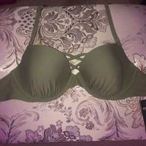 brand new olive green bikini top from hollister